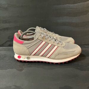 adidas LA Trainer Womens Size 11 Grey Pink Shoes Sneakers B24729